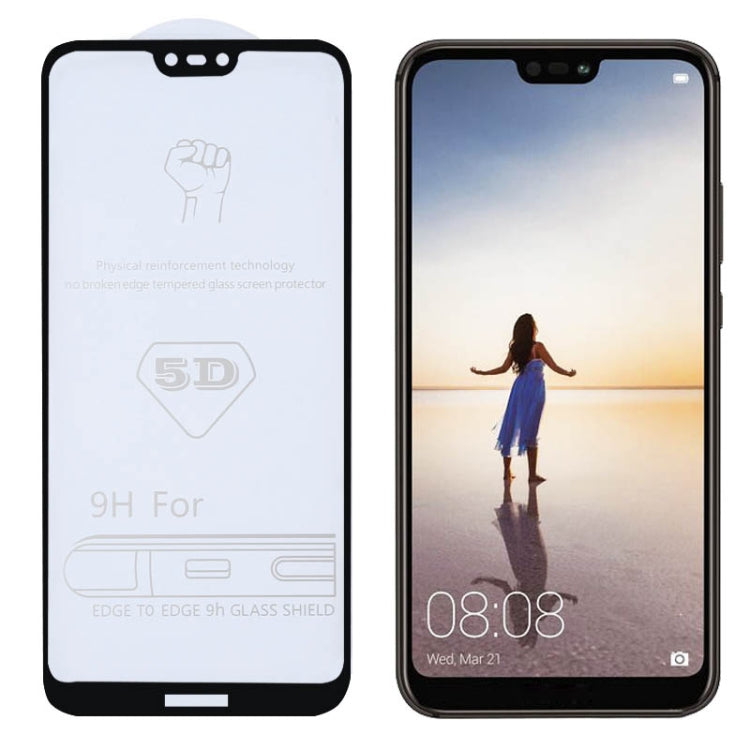 9H 5D Full Glue Full Screen Tempered Glass Film for Huawei P20 Lite / Nova 3e