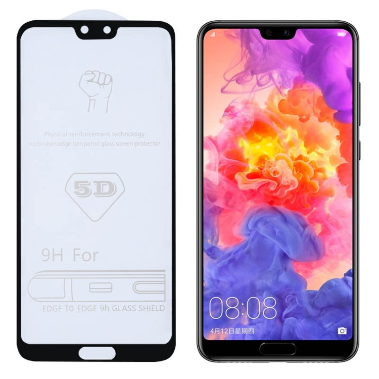 25 PCS 9H 5D Full Glue Full Screen Tempered Glass Film for Huawei P20 Pro