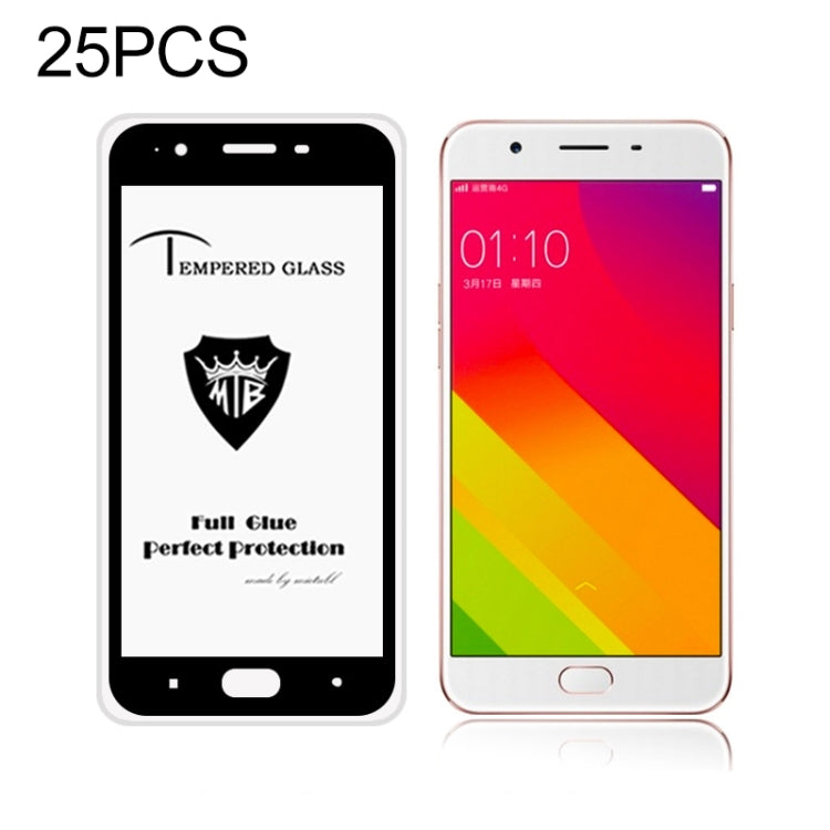 25 PCS MIETUBL Full Screen Full Glue Anti-fingerprint Tempered Glass Film for OPPO F1s(Black)