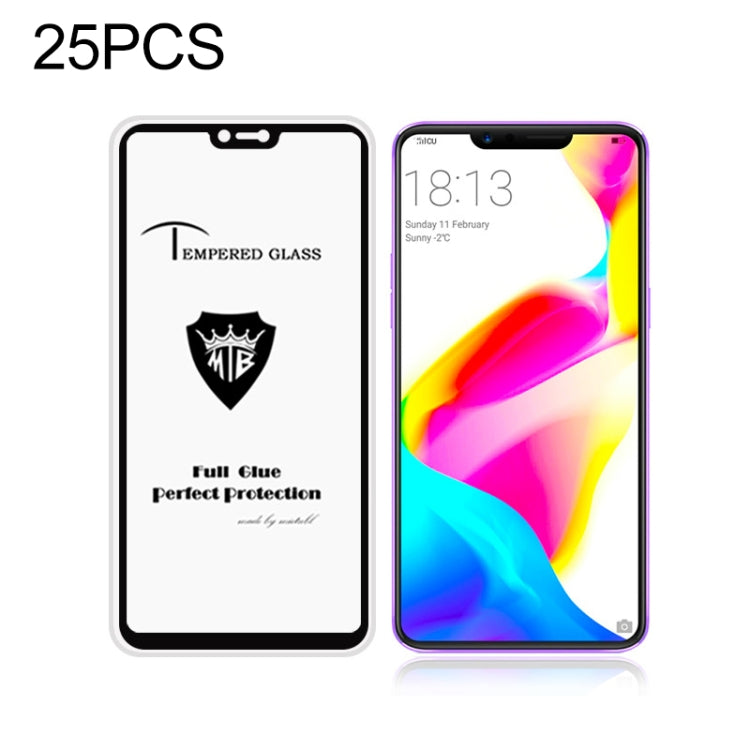 25 PCS MIETUBL Full Screen Full Glue Anti-fingerprint Tempered Glass Film for OPPO R15(Black)