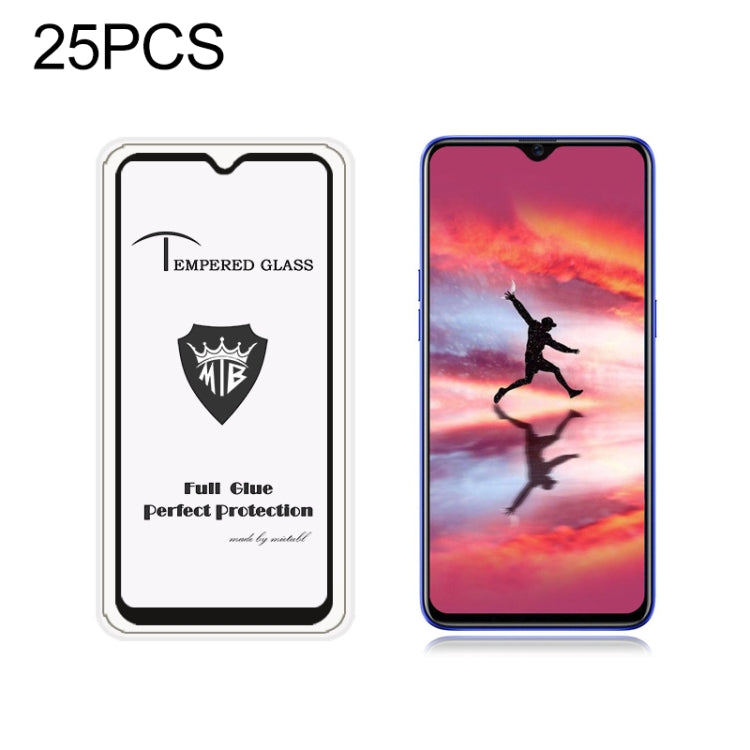 25 PCS MIETUBL Full Screen Full Glue Anti-fingerprint Tempered Glass Film for OPPO Realme 3 Pro(Black)