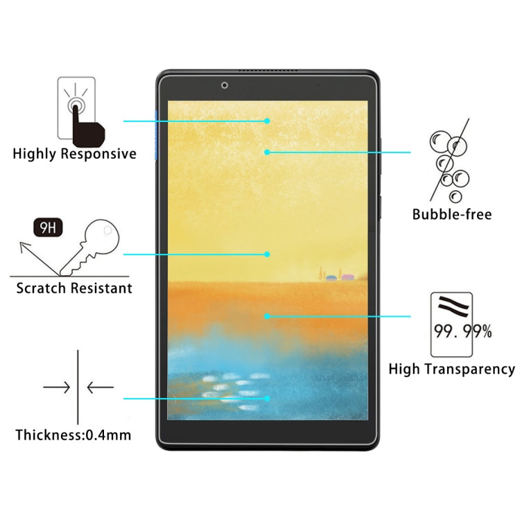 0.4mm 9H Surface Hardness Full Screen Tempered Glass Film for Lenovo Tab E8