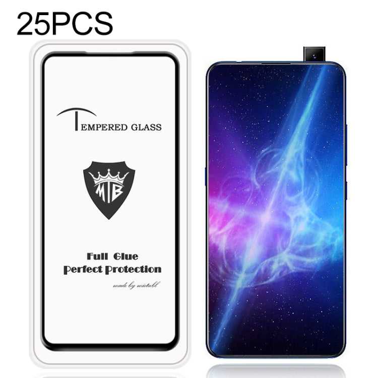 25 PCS MIETUBL Full Screen Full Glue Anti-fingerprint Tempered Glass Film for Vivo V15 Pro (Black)