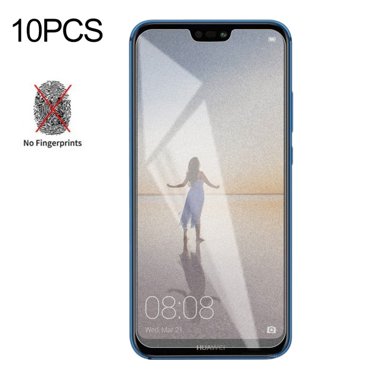 10 PCS Non-Full Matte Frosted Tempered Glass Film for Huawei P20 Lite