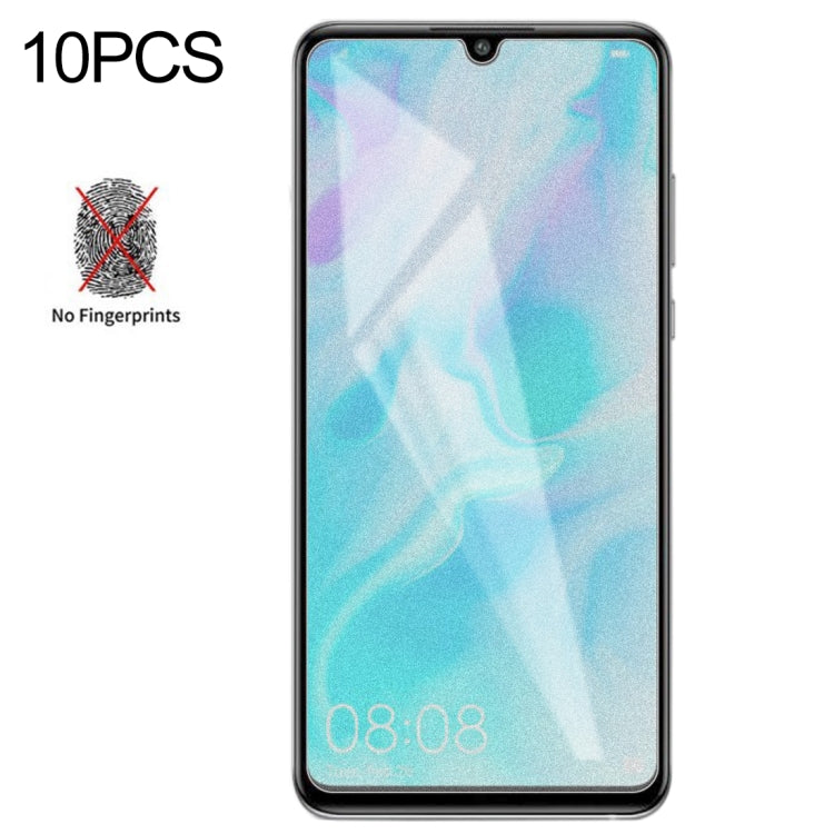 10 PCS Non-Full Matte Frosted Tempered Glass Film for Huawei P30 Lite