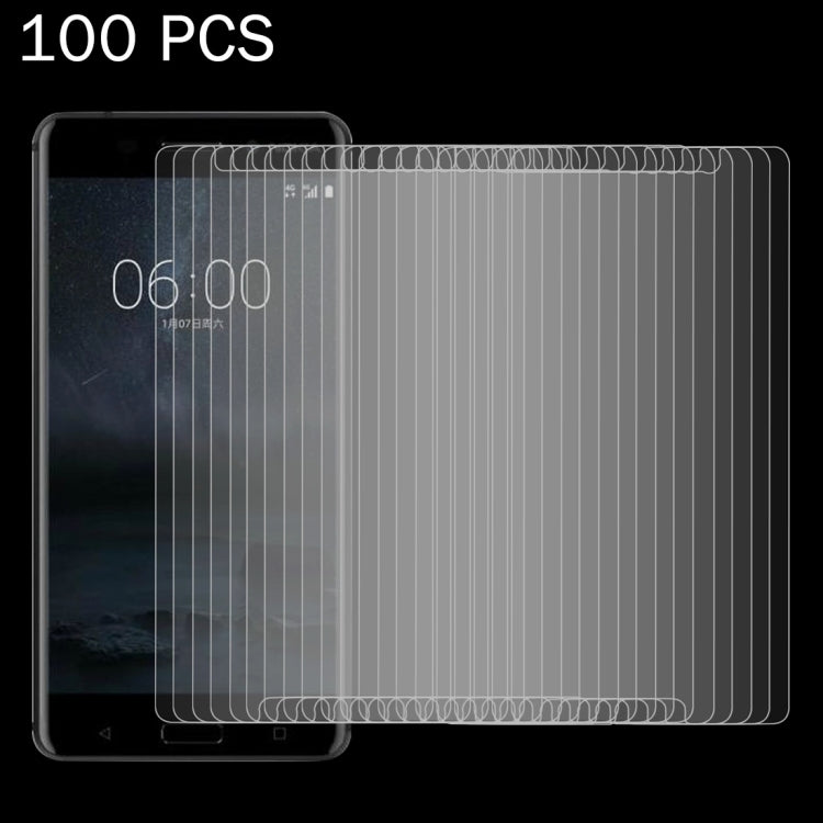 100 PCS For Nokia 6 0.26mm 9H Surface Hardness Explosion-proof Non-full Screen Tempered Glass Screen Film