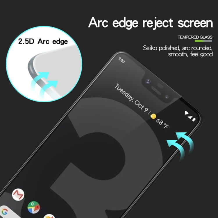 MOFI 0.3mm 9H 2.5D Curved Edge Full Screen Tempered Glass Screen Protector for Pixel3 XL(Black)