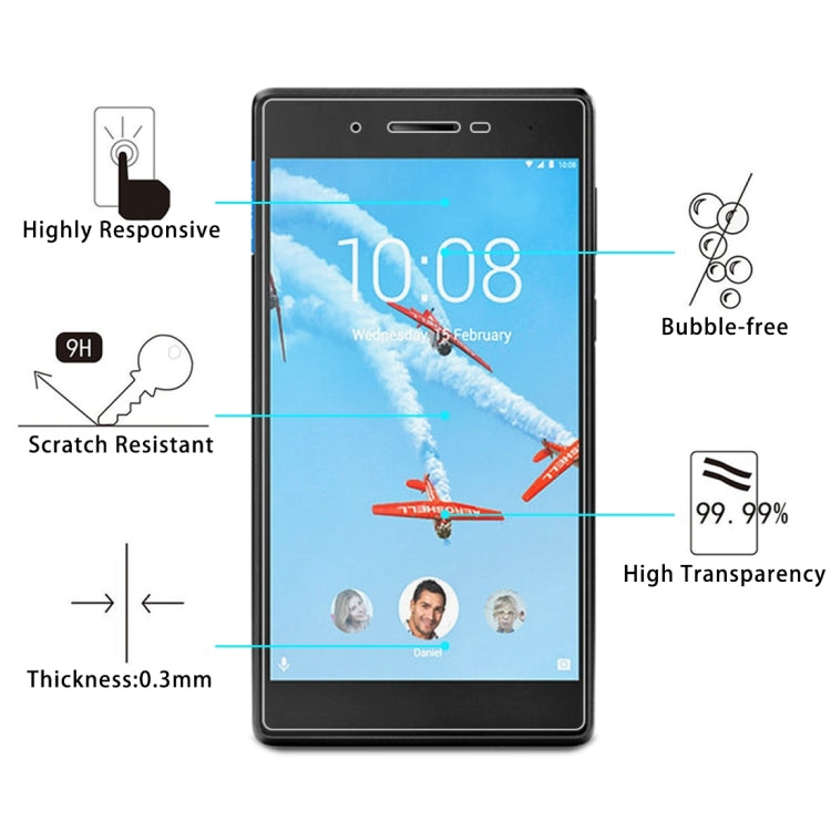 100 PCS 0.3mm 9H Full Screen Tempered Glass Film for Lenovo Tab 7 / Tab 4 TB-7504