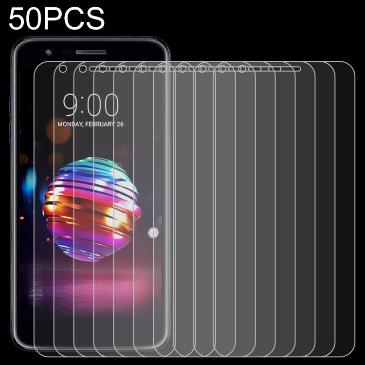 50 PCS 0.26mm 9H 2.5D Tempered Glass Film for LG K11 Plus, No Retail Package