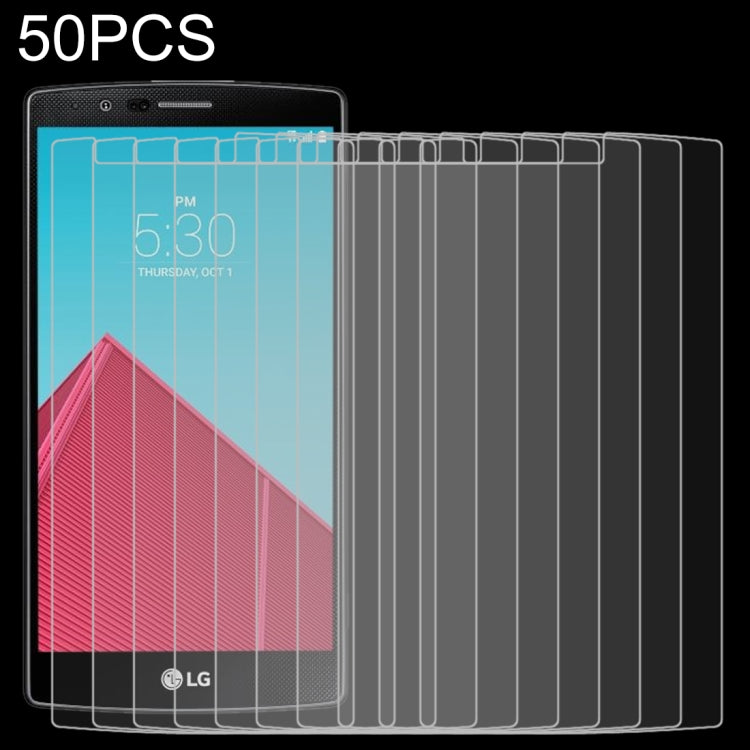 50 PCS 0.26mm 9H 2.5D Tempered Glass Film for LG G4