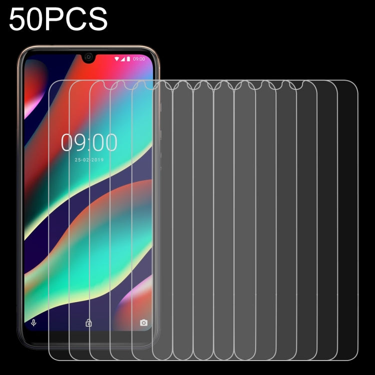 50 PCS 0.26mm 9H 2.5D Tempered Glass Film for Wiko View3 Pro, No Retail Package