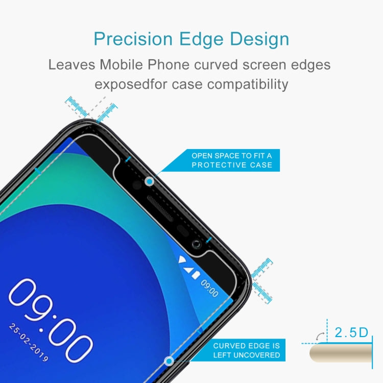 50 PCS 0.26mm 9H 2.5D Tempered Glass Film for Wiko Y80, No Retail Package