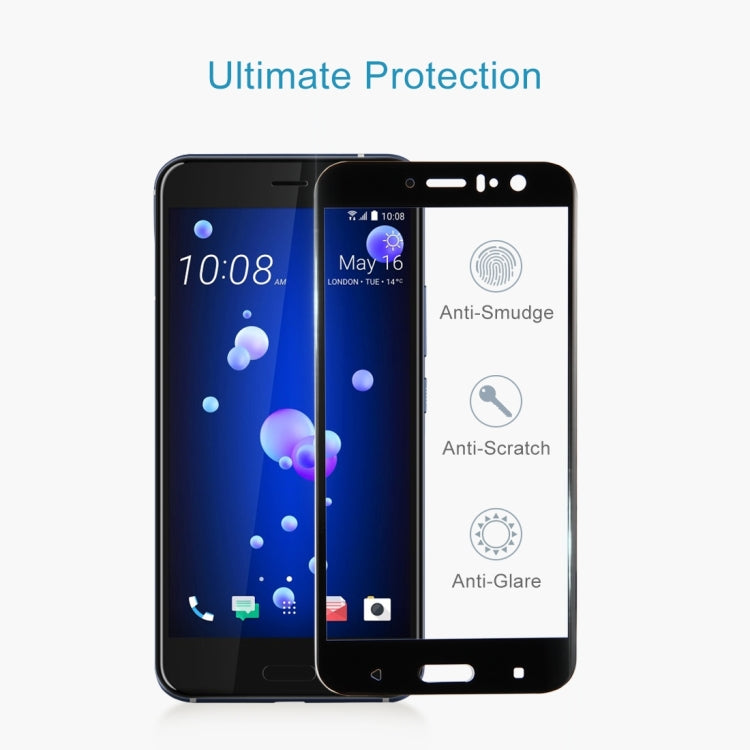 25 PCS For HTC U11 0.33mm 9H Surface Hardness Tempered Glass Screen Protector(Black)
