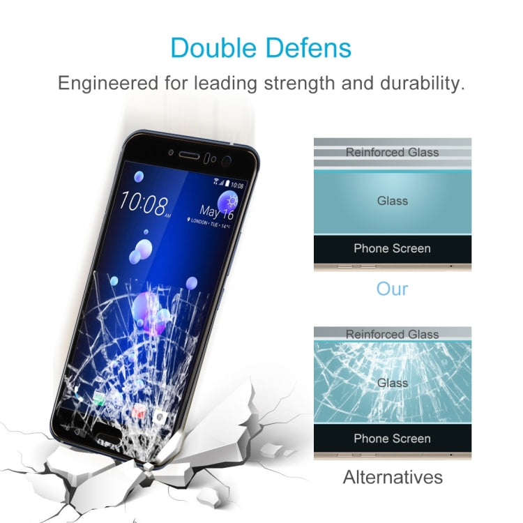 25 PCS For HTC U11 0.33mm 9H Surface Hardness Tempered Glass Screen Protector(Black)