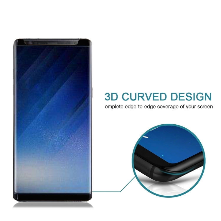 25 PCS Full Glue 3D Curved Silk-screen Non-full Screen Tempered Glass Screen Protector with Fully Adhesive For Galaxy Note 8(Black)