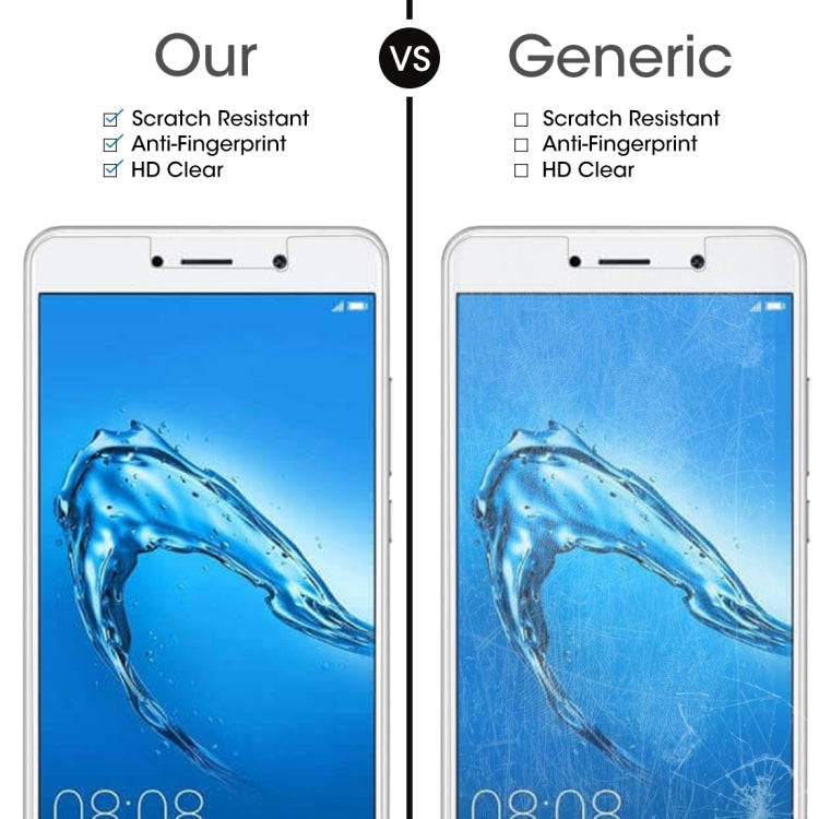 10 PCS for Huawei Y7 0.3mm 9H Surface Hardness 2.5D Explosion-proof Non-full Screen Tempered Glass Screen Film