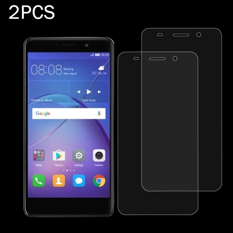 2 PCS for Huawei Y3 2017 0.3mm 9H Surface Hardness 2.5D Explosion-proof Full Screen Tempered Glass Screen Film