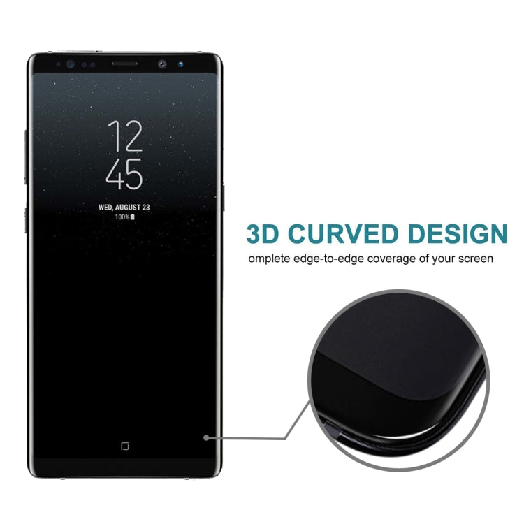 25 PCS For Galaxy Note 8 0.3mm 9H Surface Hardness 3D Explosion-proof Full Screen Tempered Glass Film (Black)