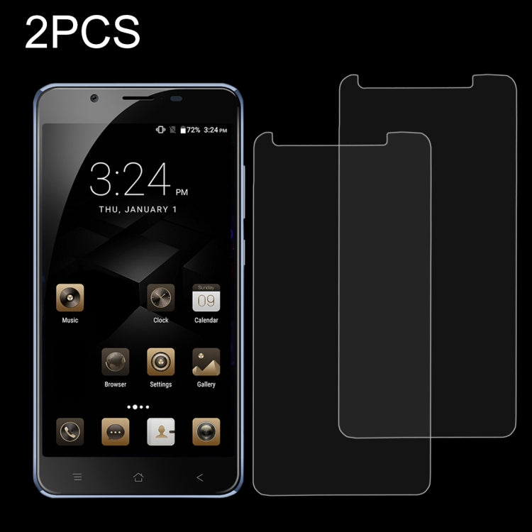 2 PCS for Blackview P2 Lite 0.26mm 9H Surface Hardness Explosion-proof Non-full Screen Tempered Glass Screen Film