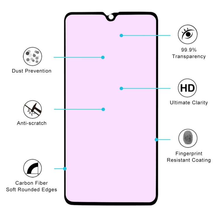 Ultra Thin 9H 3D Anti Blue-ray Full Screen Carbon Fiber Tempered Glass Film for Huawei Mate 20