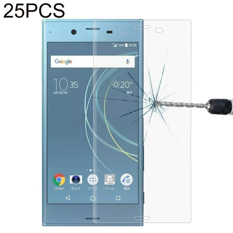 25 PCS For Sony Xperia XZs 0.33mm 9H Surface Hardness 3D Curved Full Screen Tempered Glass Screen Protector