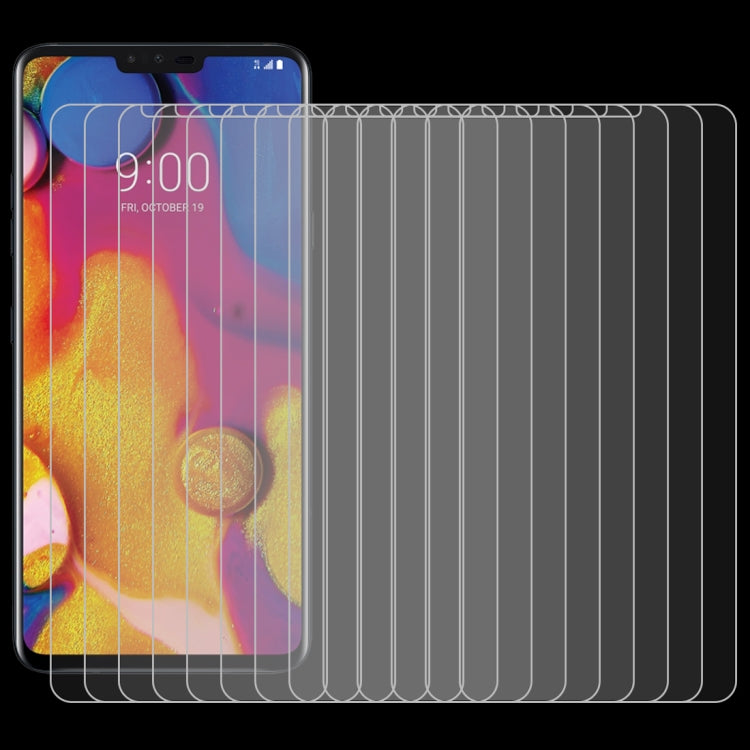 10 PCS 0.26mm 9H 2.5D Explosion-proof Tempered Glass Film for LG V40