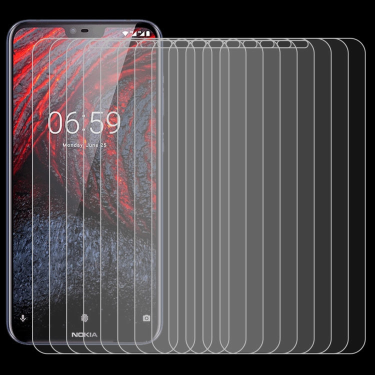 10 PCS 0.26mm 9H 2.5D Explosion-proof Tempered Glass Film for Nokia 6.1 Plus