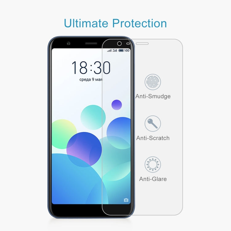 100 PCS 0.26mm 9H 2.5D Explosion-proof Tempered Glass Film for Meizu M8c