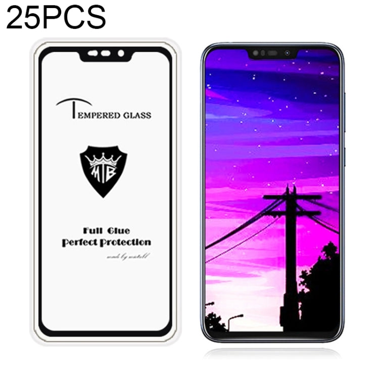 25 PCS Full Screen Full Glue Anti-fingerprint Tempered Glass Film for Asus Zenfone Max (M2) ZB633KL (Black)