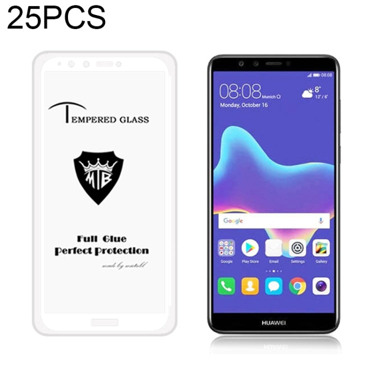 25 PCS MIETUBL Full Screen Full Glue Anti-fingerprint Tempered Glass Film for Huawei Y9 (2018)