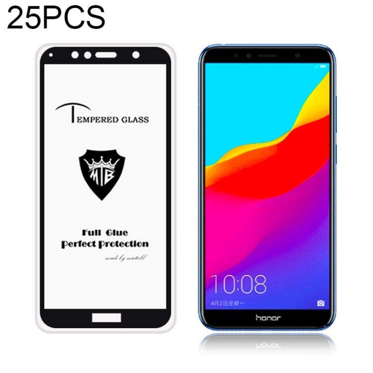 25 PCS MIETUBL Full Screen Full Glue Anti-fingerprint Tempered Glass Film for Huawei Honor 7A