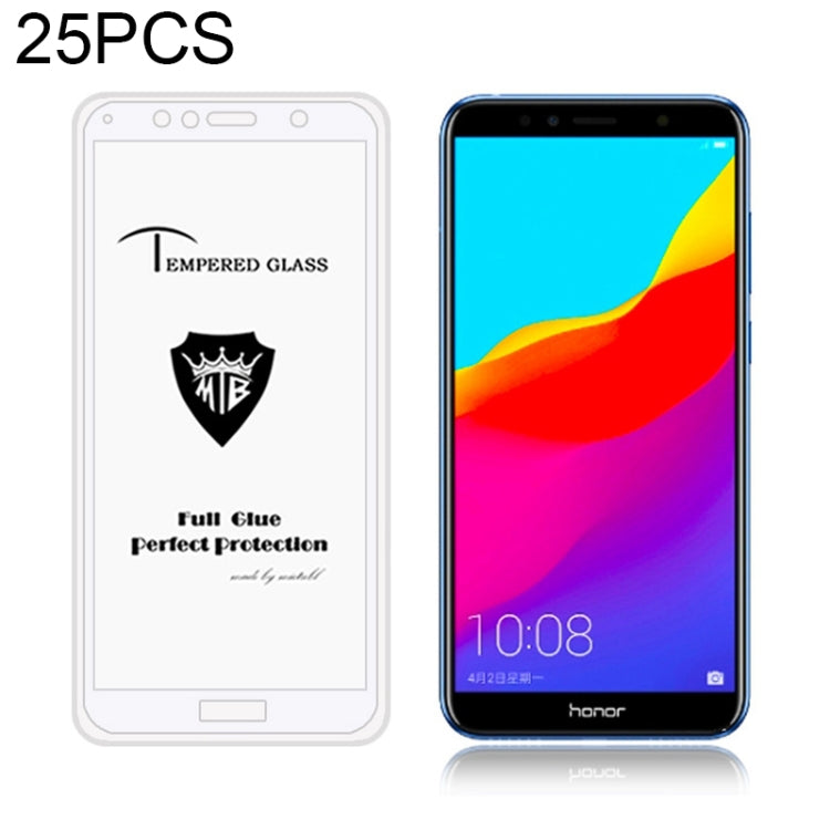 25 PCS MIETUBL Full Screen Full Glue Anti-fingerprint Tempered Glass Film for Huawei Honor 7A