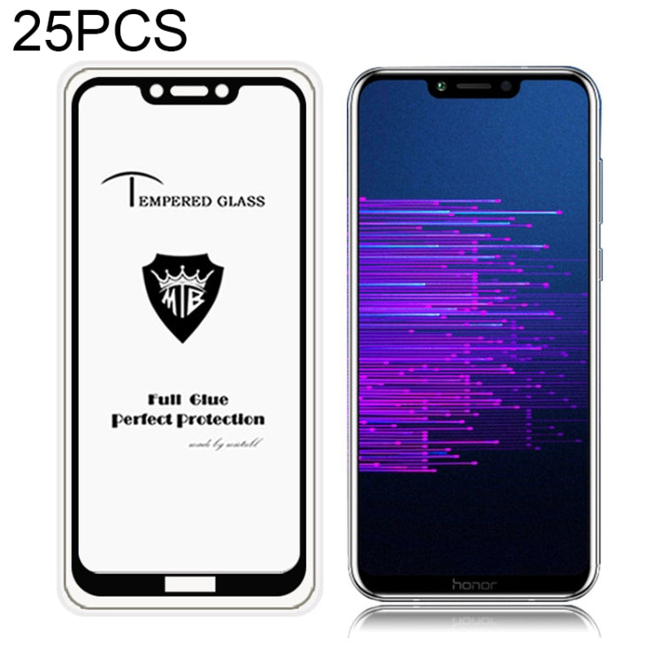 25 PCS MIETUBL Full Screen Full Glue Anti-fingerprint Tempered Glass Film for Huawei Honor Honor Play (Black)