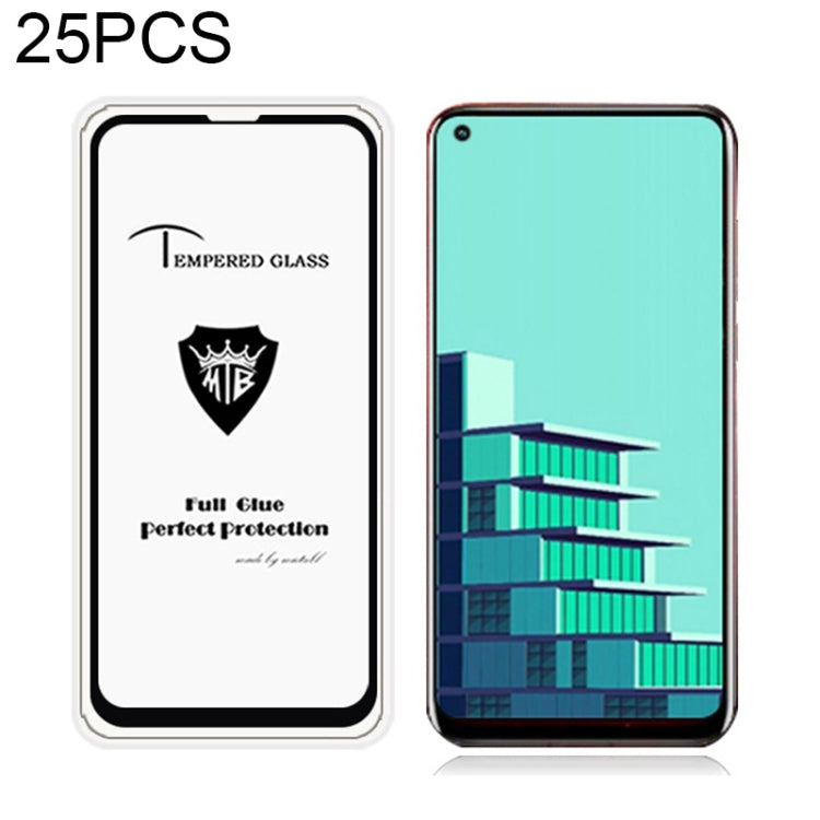 25 PCS MIETUBL Full Screen Full Glue Anti-fingerprint Tempered Glass Film for Huawei Nova 4 (Black)