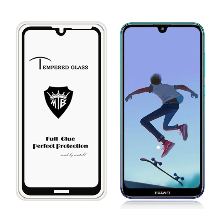 MIETUBL Full Screen Full Glue Anti-fingerprint Tempered Glass Film for Huawei Y7 Prime (2019) (Black)