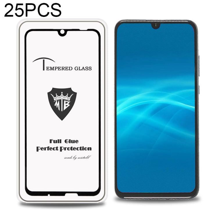 25 PCS MIETUBL Full Screen Full Glue Anti-fingerprint Tempered Glass Film for Huawei Enjoy 9s (Black)