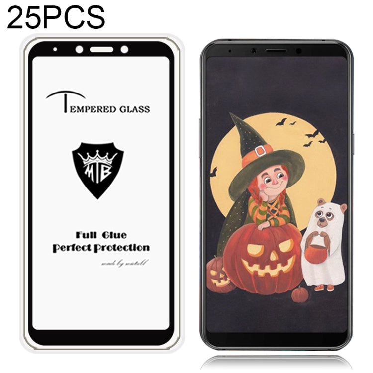 25 PCS MIETUBL Full Screen Full Glue Anti-fingerprint Tempered Glass Film for Galaxy A6s (Black)