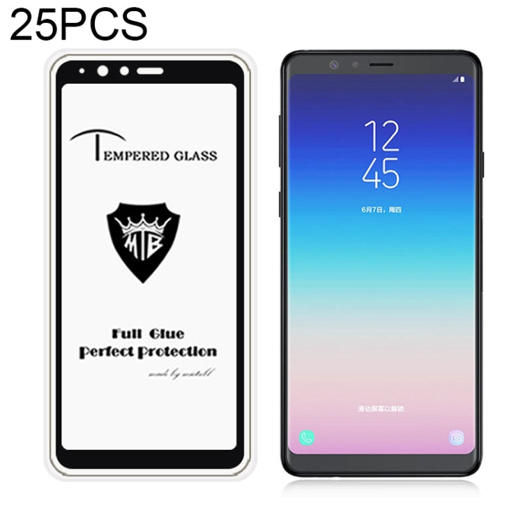 25 PCS MIETUBL Full Screen Full Glue Anti-fingerprint Tempered Glass Film for Galaxy A8 Star / A9 Star (Black)