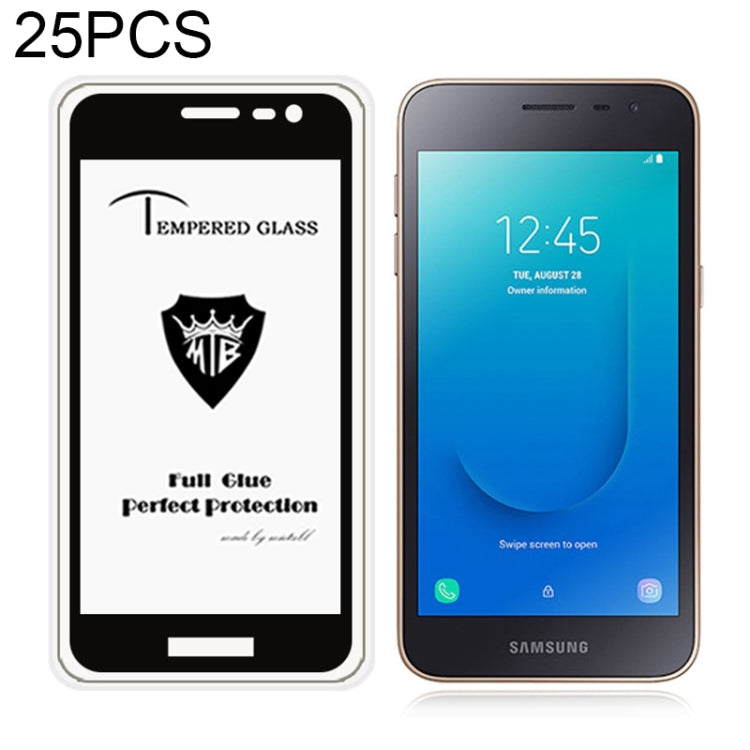 25 PCS MIETUBL Full Screen Full Glue Anti-fingerprint Tempered Glass Film for Galaxy J2 Core (Black)
