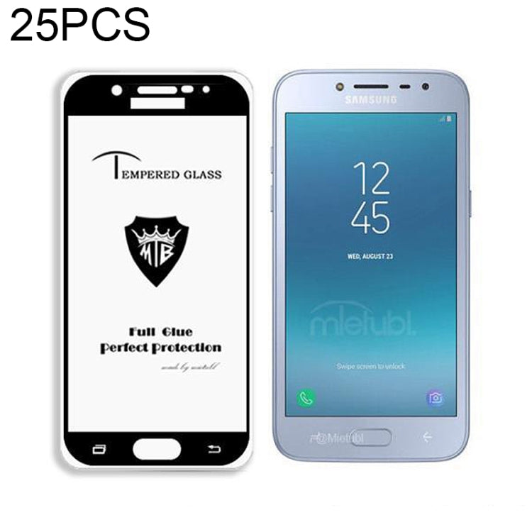 25 PCS MIETUBL Full Screen Full Glue Anti-fingerprint Tempered Glass Film for Galaxy J2 Pro (2018) (Black)