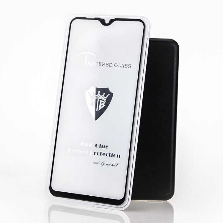 25 PCS MIETUBL Full Screen Full Glue Anti-fingerprint Tempered Glass Film for Galaxy M20 (Black)