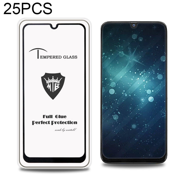 25 PCS MIETUBL Full Screen Full Glue Anti-fingerprint Tempered Glass Film for Galaxy M30 & A50(Black)