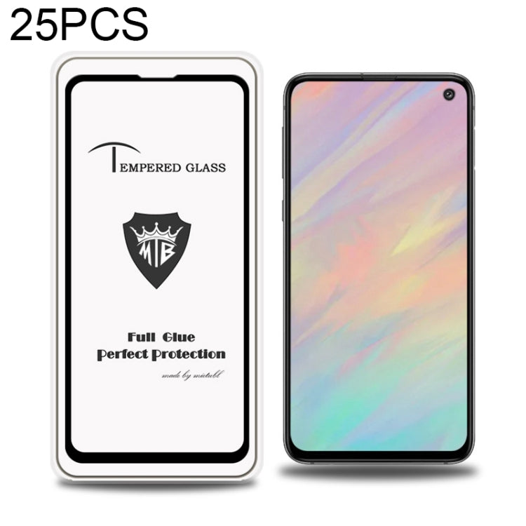 25 PCS MIETUBL Full Screen Full Glue Anti-fingerprint Tempered Glass Film for Galaxy S10e (Black)