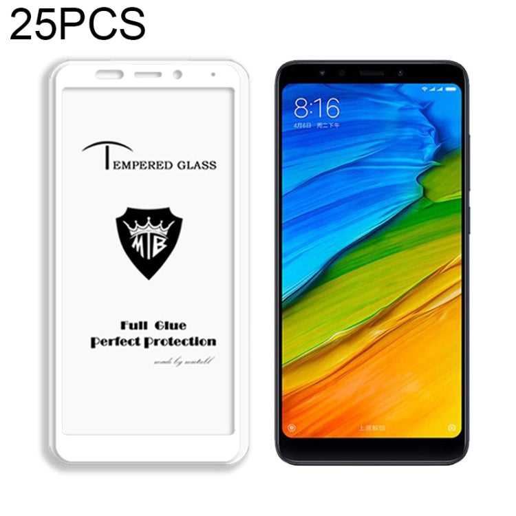 25 PCS MIETUBL Full Screen Full Glue Anti-fingerprint Tempered Glass Film for Xiaomi Redmi Note 5
