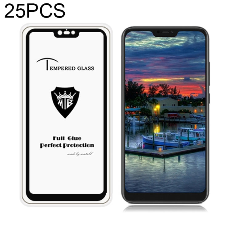 25 PCS MIETUBL Full Screen Full Glue Anti-fingerprint Tempered Glass Film for Xiaomi Redmi Note 6 (Black)