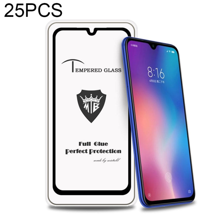 25 PCS MIETUBL Full Screen Full Glue Anti-fingerprint Tempered Glass Film for Xiaomi Mi 9 SE (Black)