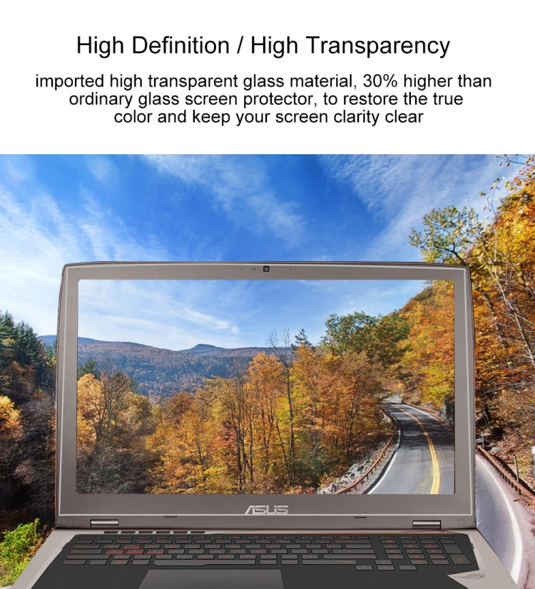 Laptop Screen HD Tempered Glass Protective Film for ASUS ROG G701VO 17.3 inch