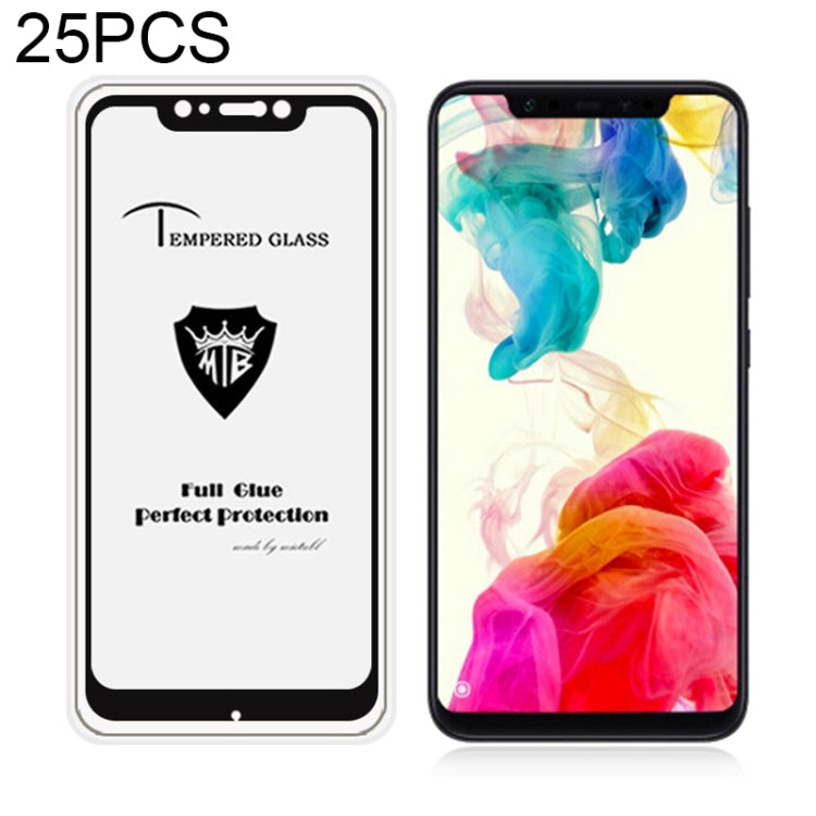 25 PCS MIETUBL Full Screen Full Glue Anti-fingerprint Tempered Glass Film for Xiaomi Pocophone F1 (Black)
