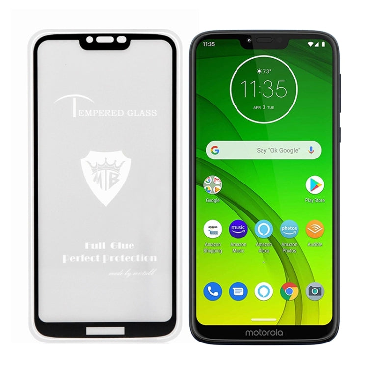 MIETUBL Full Screen Full Glue Anti-fingerprint Tempered Glass Film for Motorola Moto G7 Power (Black)