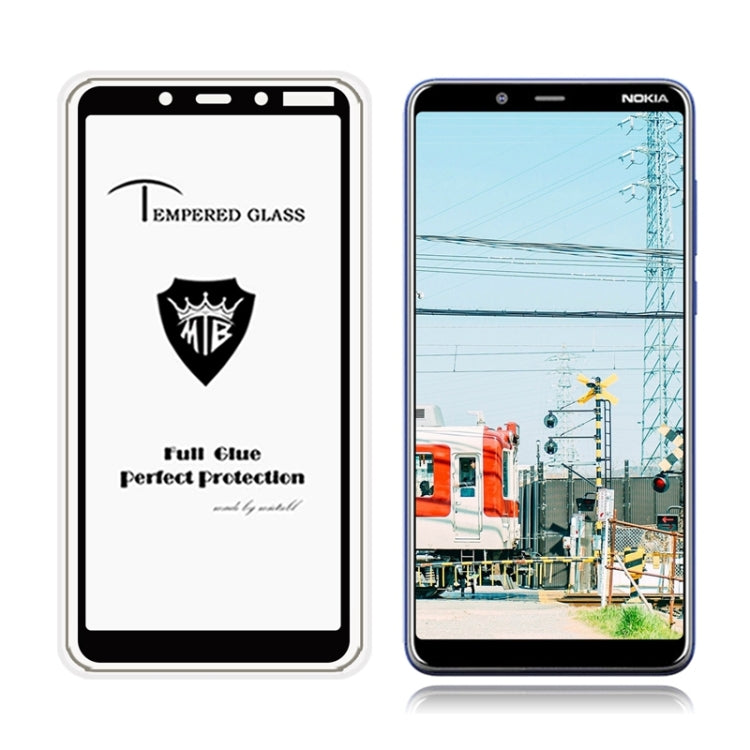 MIETUBL Full Screen Full Glue Anti-fingerprint Tempered Glass Film for Nokia 3.1 Plus (Black)